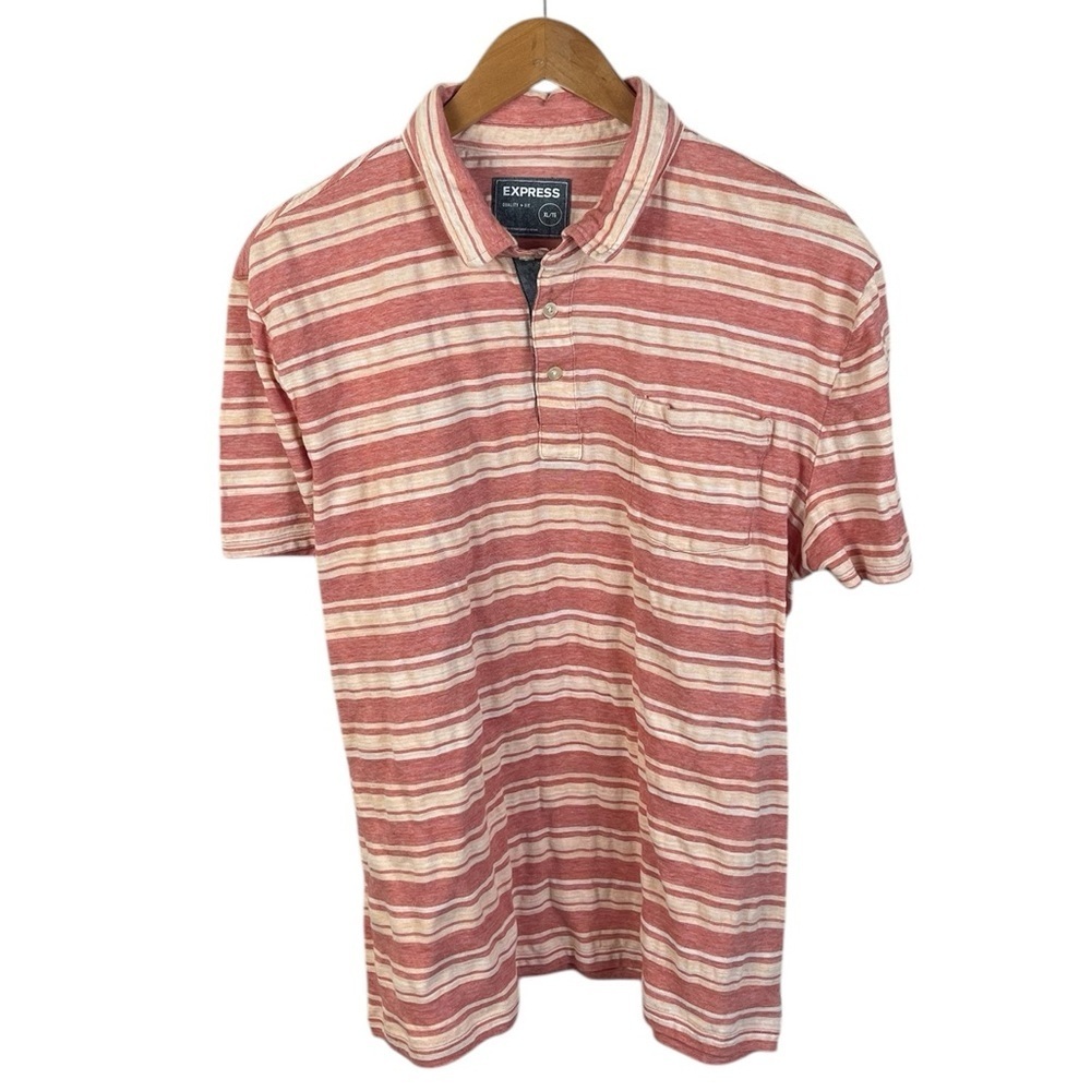 PO13 Men’s Express Brand Striped Preppy Polo Shirt XL